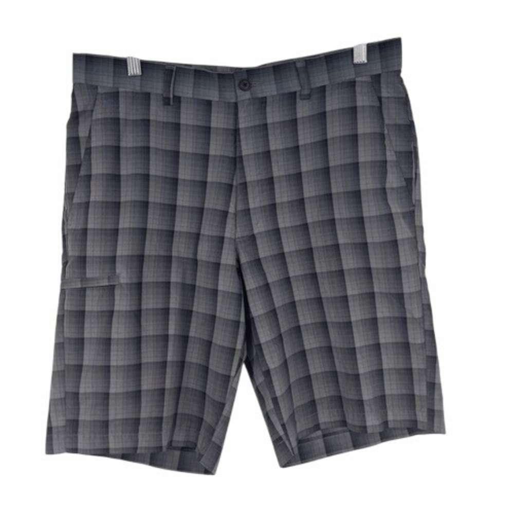 Perry‎ Ellis Gray Plaid Lightweight Cargo Golf Shorts Size 32